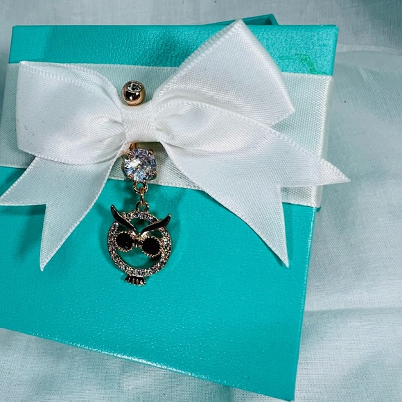 Owl Rose Gold 316 SS Icy AAA CZ Belly Ring Belly Button Ring Jewelry Accessory - Picture 10 of 11